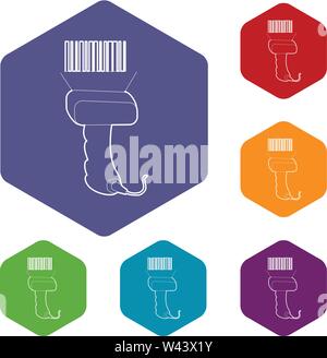 Scanner icons vector hexahedron Stock Vector