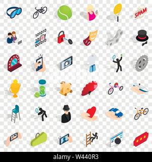 Hand icons set, isometric style Stock Vector