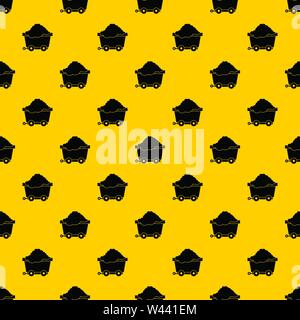 Cart on wheels with coal pattern vector Stock Vector