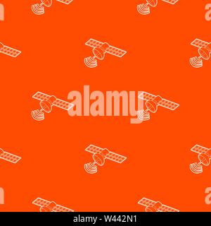 Space satellite pattern vector orange Stock Vector