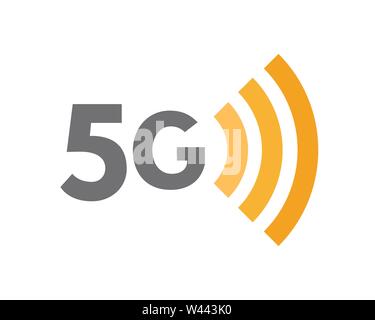 5G network technology symbol. Fifth generation wireless internet icon or sign concept. Stock Vector