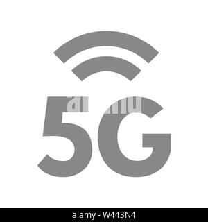 5g wireless network symbol. Fifth generation internet technology icon or sign concept. Stock Vector