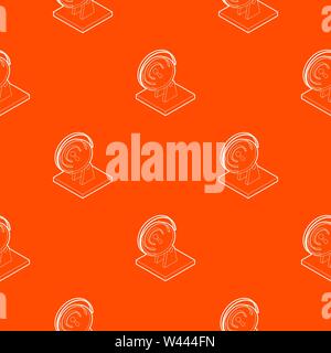 Satellite dish pattern vector orange Stock Vector