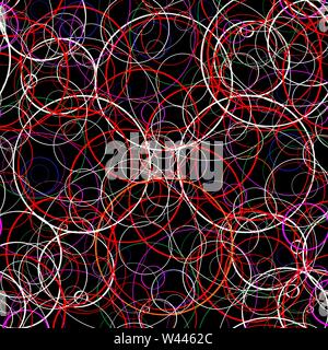 Abstract vector graphic with colorful random, scattered circles, ovals. Abstract modern art like shape. Squiggly lines element. eps10 Stock Vector