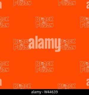 Black Friday pattern vector orange Stock Vector