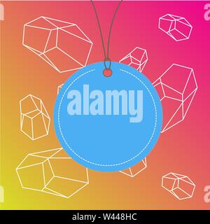 Badge circle label string rounded empty tag colorful background small shape Copy Space design Empty template text for Ad, promotion, poster, flyer, we Stock Vector