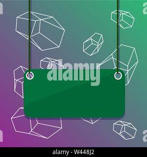 Board color background plank attached string panel rectangle empty surface Copy Space design Empty template text for Ad, promotion, poster, flyer, web Stock Vector