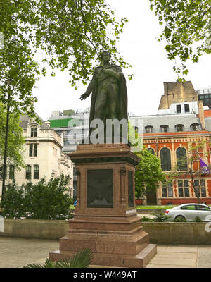 London, Great Britain -May 22, 2016: statues to Edward Geoffrey Smith Stanley, 14. Earl of Derby Premierminister 1852, in the Parliament Square Stock Photo