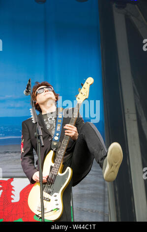 England, Sheffield, Tramlines Festival, 19th July 2019. Manic Street Preachers on main stage. Sheffield's Biggest Ever, Tickets now SOLD OUT Stock Photo