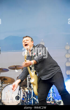 England, Sheffield, Tramlines Festival, 19th July 2019. Manic Street Preachers on main stage. Sheffield's Biggest Ever, Tickets now SOLD OUT Stock Photo