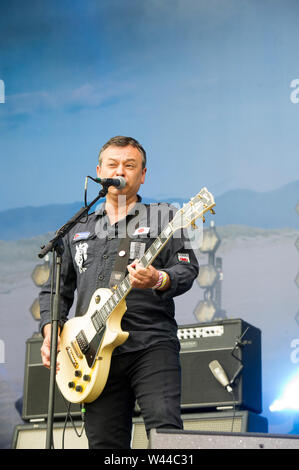 England, Sheffield, Tramlines Festival, 19th July 2019. Manic Street Preachers on main stage. Sheffield's Biggest Ever, Tickets now SOLD OUT Stock Photo