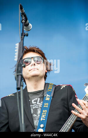 England, Sheffield, Tramlines Festival, 19th July 2019. Manic Street Preachers on main stage. Sheffield's Biggest Ever, Tickets now SOLD OUT Stock Photo