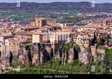 Vista aérea de la catedral de la ciudad de Cuenca. Castilla la Mancha. España Stock Photo