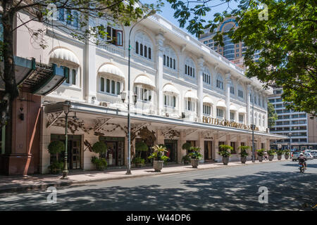 Ho Chi Minh City, Vietnam-February 25th 2010: The Hotel Continental Saigon. The hotel was built in 1880 during the French colonial period. Stock Photo