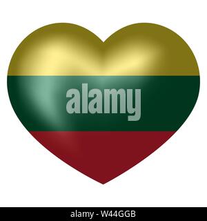 flag of Lithuania in heart shape. vector illustrator. Stock Vector