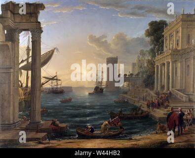 Claude Lorrain - Seaport with the Embarkation of the Queen of Sheba - Stock Photo