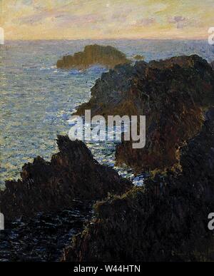 Rocks at Belle-Isle, Port-Domois, landscape painting by Claude Monet ...
