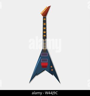 blue electric rock guitar vector illustration Stock Vector