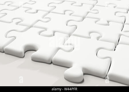 Blank Puzzles Arranged Neatly With White Background 3d Rendering