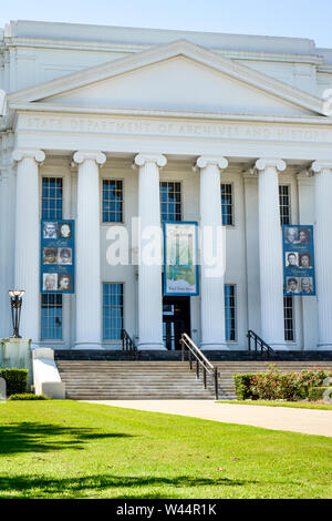 The entrance to Museum of Alabama, housed in the Department of Archives and History building in Montgomery, AL, USA Stock Photo