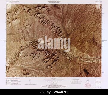 Color image map - (ports of entry, United States-Mexican border) Stock Photo