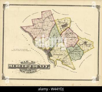 Combination atlas map of Mercer County, New Jersey Stock Photo