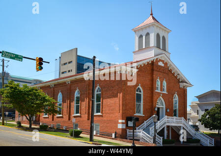 The historic & beautiful Dexter Avenue King Memorial Baptist church, where MLK, Jr was pastor and civil rights activities were held in Montgomery, AL Stock Photo