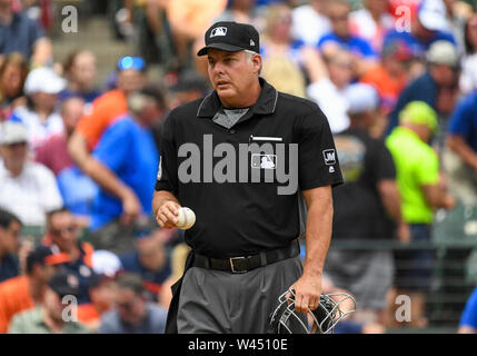 July 14, 2019: MLB umpire Tim Timmons #95 during an afternoon MLB game between the Houston Astros and the Texas Rangers at Globe Life Park in Arlington, TX Houston defeated Texas 12-4 Albert Pena/CSM Stock Photo