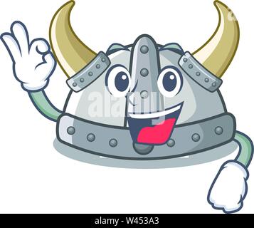 Okay viking helmet in the cartoon shape vector illustration Stock Vector