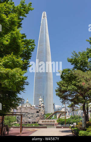 Seoul, South Korea - May 28 2019 : Lotte tower in Seoul Stock Photo