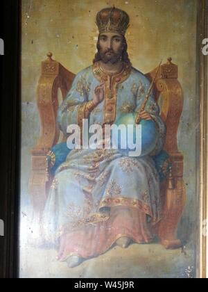 Constantin Lecca - Picturi murale in Biserica din Negoiesti (2). Stock Photo