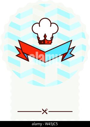 Modern design layout. Vector ornament in a flat style. Decorative elements for the site and corporate logo. Crown logo with a chef's cap. The royal co Stock Vector