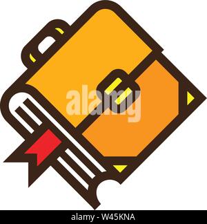 The portfolio is a book. Vector flat icon business logo. Minimalistic image on an isolated background. A modern symbol for a business company. Emblem, Stock Vector