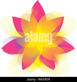 Lotus flower, logo, sign. Vector flat flower icon. Minimalistic image on an isolated background. Lotus for yoga studio, spa. The symbol of yogis. Embl Stock Vector