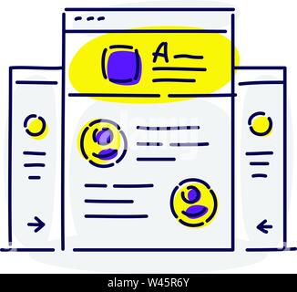 Illustration of interface elements. Drawing isolated on white background. Vector flat illustration. Fashionable icon. Stock Vector
