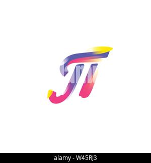 Mathematical symbol Pi. Vector icon. Gradient flat icon. The emblem of mathematicians is number 3.14. The Greek letter. An irrational, transcendental Stock Vector