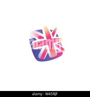 British flag icon. Flag of the Great Britain. Vector icon. Image is isolated on white background. Form style. Icon for website and print. Talisman, a Stock Vector
