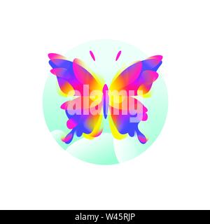 Butterfly illustration for logo. Vector illustration. An image of a butterfly, for a beauty salon, spa and art studio. A bright fashion image, a trade Stock Vector