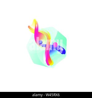 Structure of DNA. Vector flat icon. Illustration of a DNA molecule. Image is isolated on white background. Form style. Icon for website and print. Tal Stock Vector