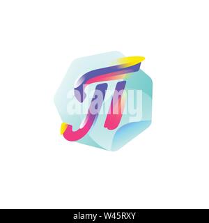 Mathematical symbol Pi. Vector icon. Gradient flat icon. The emblem of mathematicians is number 3.14. The Greek letter. An irrational, transcendental Stock Vector