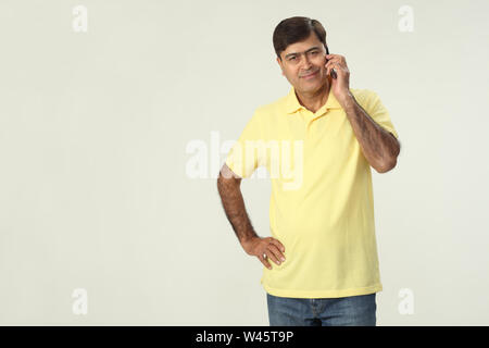 Man talking on a mobile phone Stock Photo