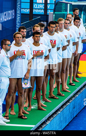 17 july 2019 Gwangju, South Korea 18th FINA World Aquatics Championships  17-07-2019: WK waterpolo: USA v Kroatia: Gwangju Team USA Gwangju South Korea 17/07/2019 Waterpolo M10 USA - CRO 18th FINA World Aquatics Championships Nambu University Grounds Stock Photo