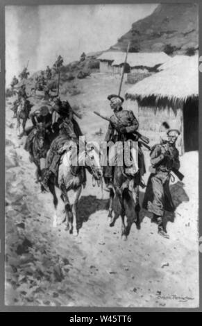 Contact of outposts - Frederic Remington. Stock Photo