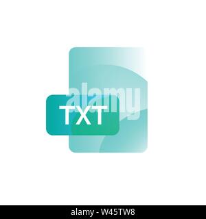 TXT format icon. Vector. Gradient flat style. Bright, fashionable illustration of icons. Image is isolated on white background. A modern icon for the Stock Vector