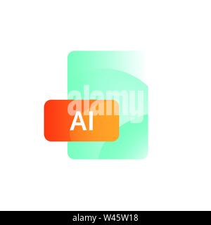 Icon format AI. Vector. Gradient flat style. Bright, fashionable illustration of icons. Image is isolated on white background. A modern icon for the s Stock Vector