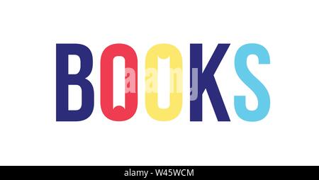 Logo for the book store. Vector logo. Image is isolated on white background. Company brand of the company, publisher or bookstore. Symbol, sign, sign. Stock Vector