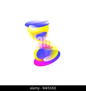 Logo, icon Hourglass. Vector. Image is isolated on white background. Fashionable, bright icon. Modern logo. Emblem for the store, brand. Sign. The sym Stock Vector