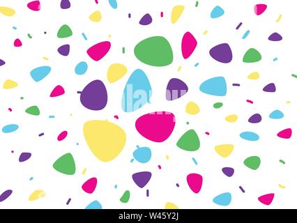 Abstract bright background. Vector. Bright cartoon background. Confetti. Abstract colored shapes. Festive cheerful pattern for design layouts. Element Stock Vector