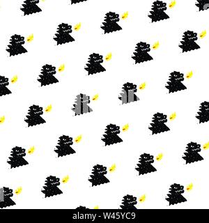 Pattern, ornament of dinosaur. Vector. Reptile in cartoon style. A fantastic creature. Fabulous pattern for fabrics and textiles. Pattern for the site Stock Vector