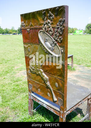 The Jurors, Installation Art, about struggle for freedom, equal rights and the rule of law, Runnymede, Surrey, England, UK, GB. Stock Photo